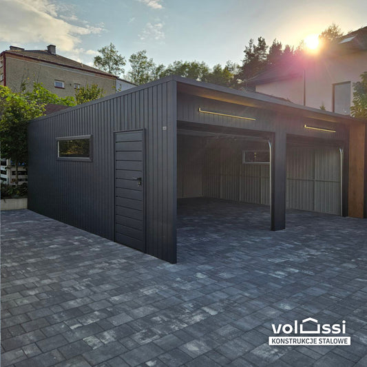 Garaż blaszany 6x6 m na dwa auta