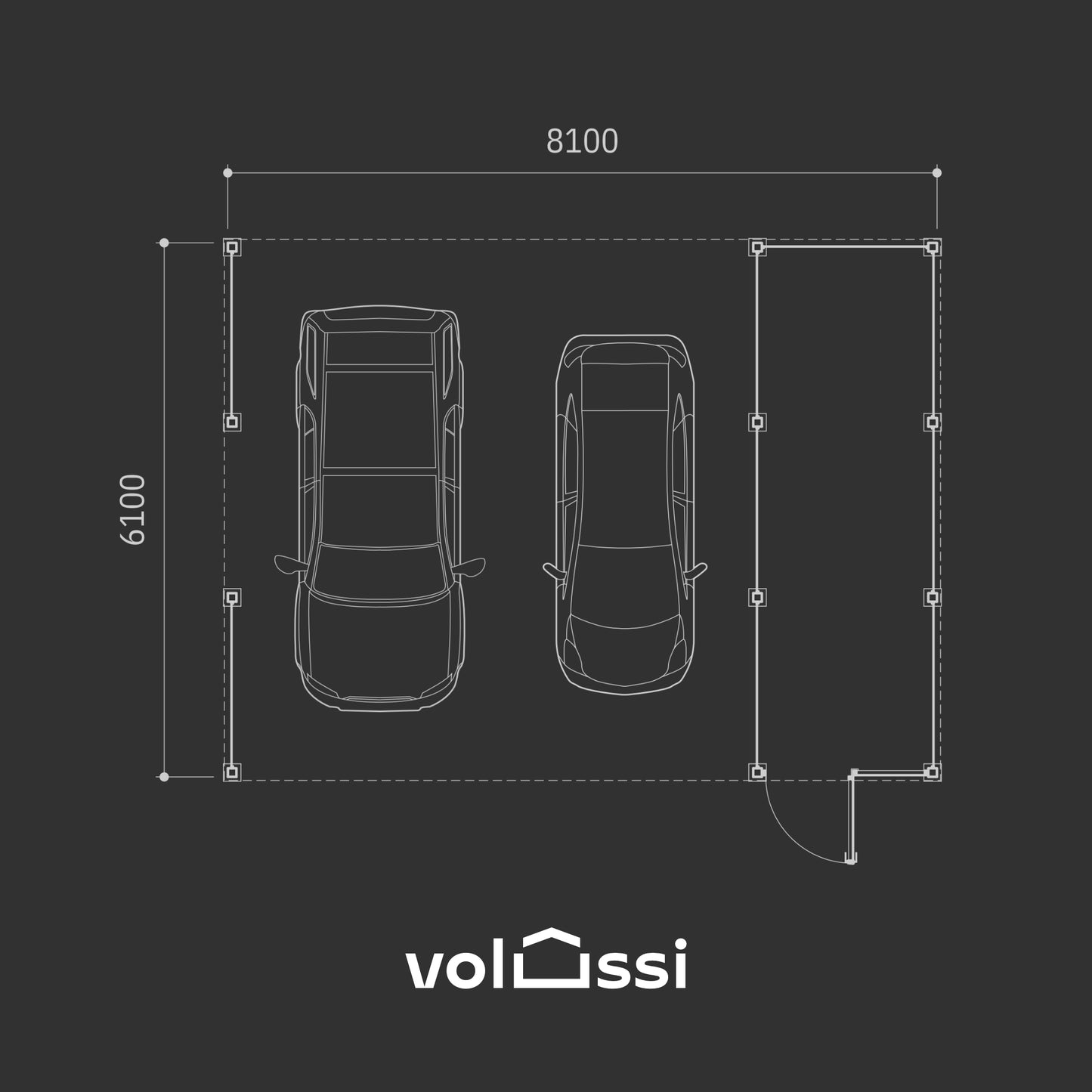 Carport SafeSpace (wiata 6x6 + 12m2 magazynek)