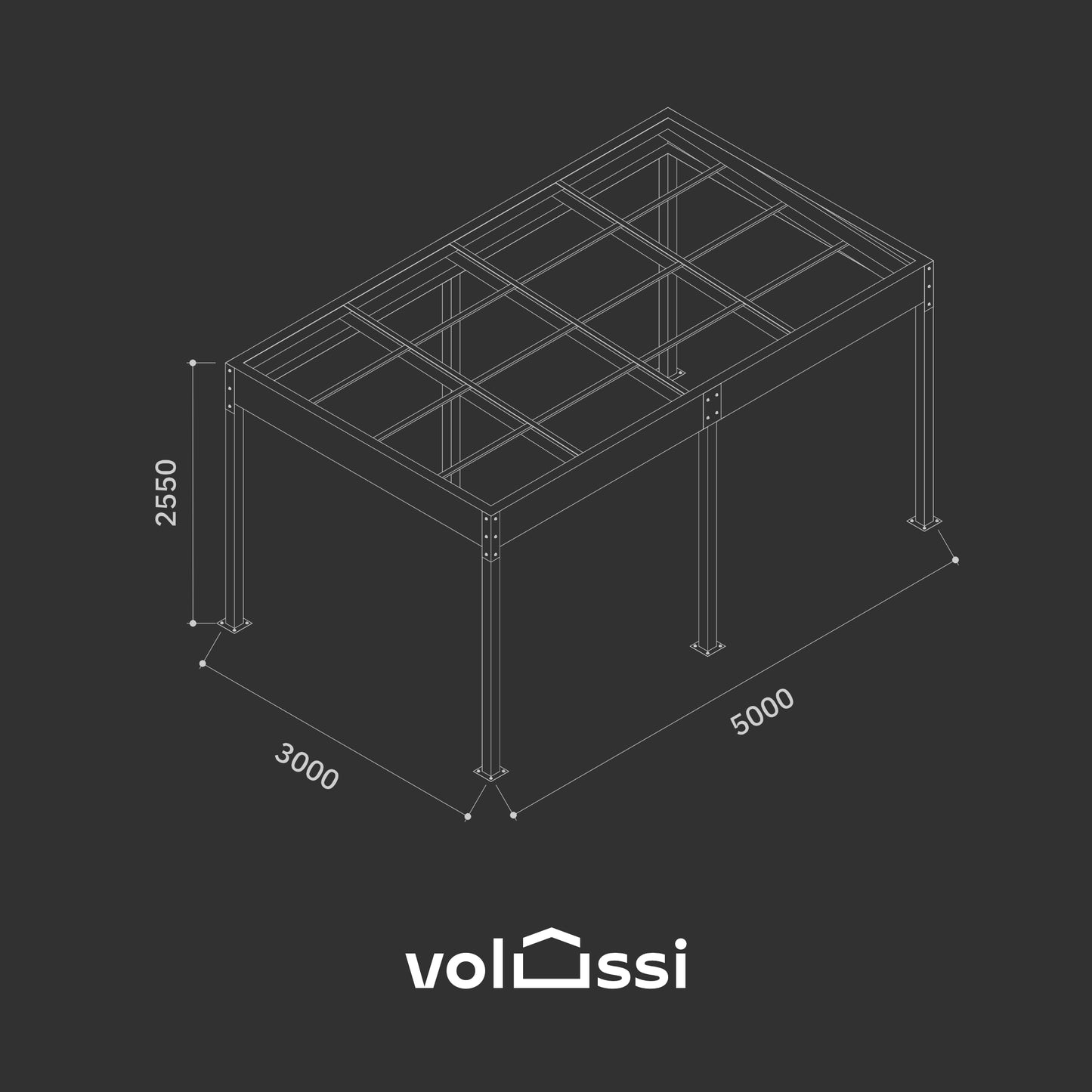 Pergola tarasowa 3x5 m wersja podstawowa  1.0