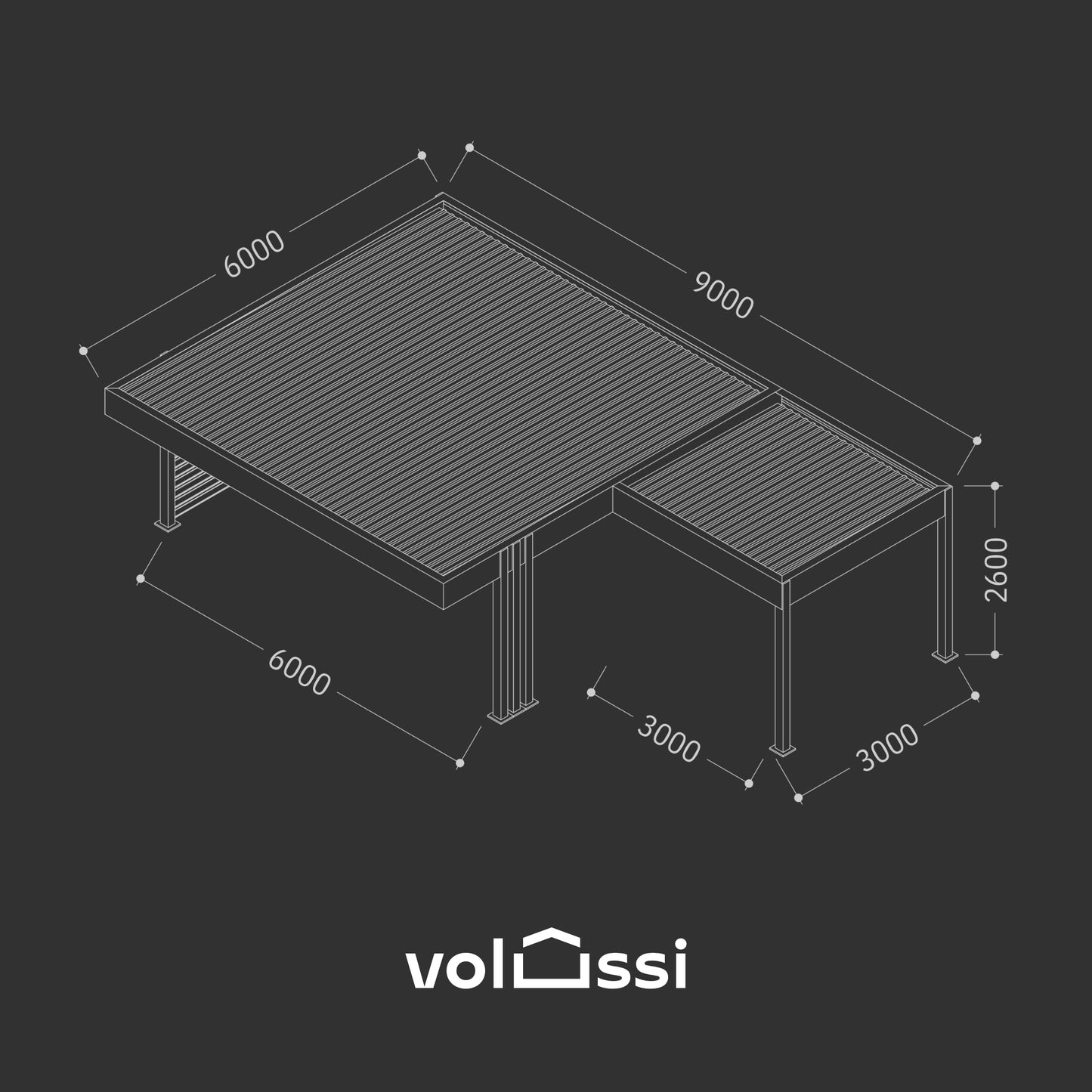 Carport TriStand 6 x 6m + 3x3 Wiata samochodowa