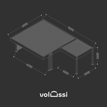 Carport TriStand 6 x 6m + 3x3 Wiata samochodowa