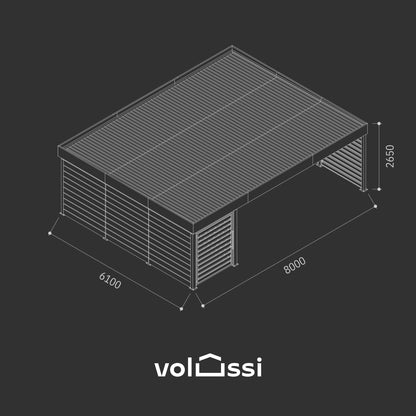 Carport APEX Wiata samochodowa 8x6m z magazynkiem