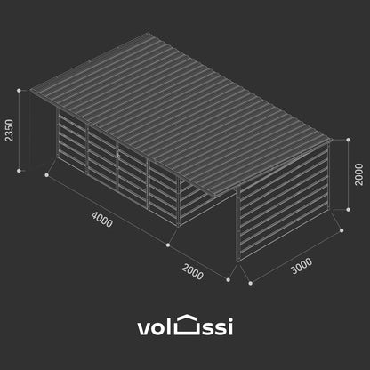 Wiata śmietnikowa 4x3 m + zadaszenie 2x3 m