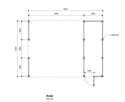 Carport SafeSpace (wiata 6x6 + 12m2 magazynek)