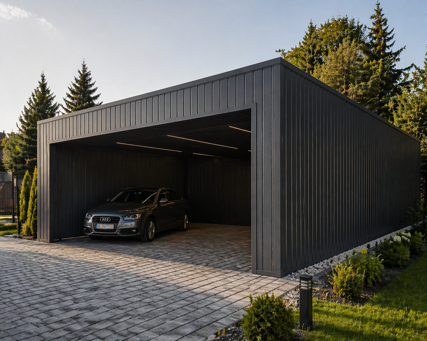 Carport 6x7 m Fat Wall