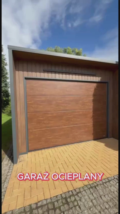 Garaż z płyty warstwowej 3,6×7 m | brama na pilota