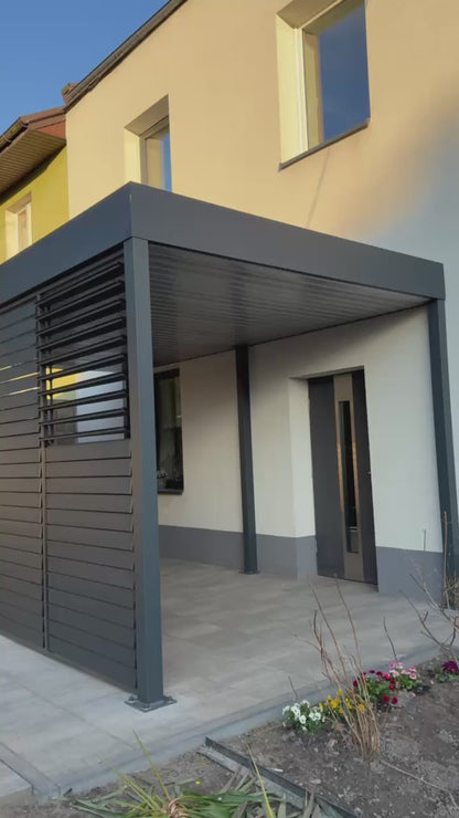 Pergola tarasowa 3x5 z panelami dach poliwęglan