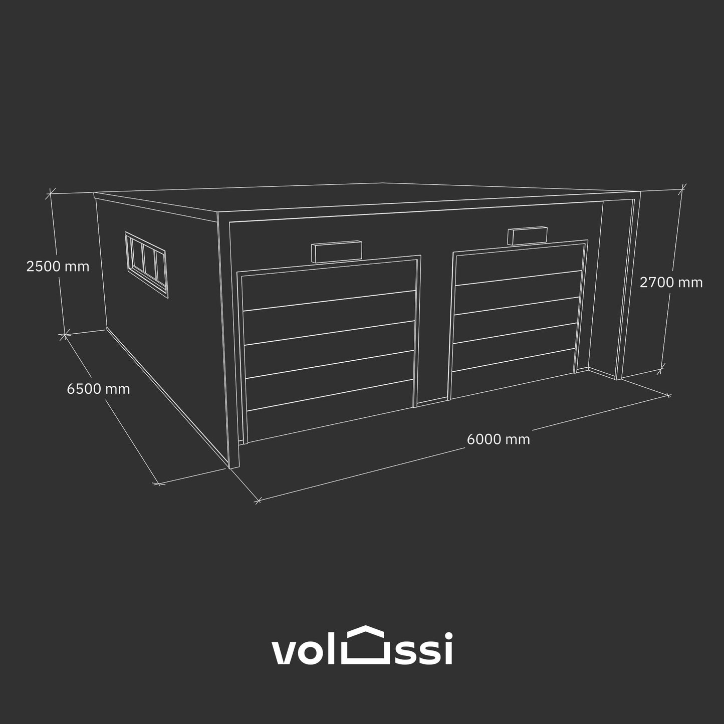 Garaż PREMIUM 6x6.5m na dwa auta